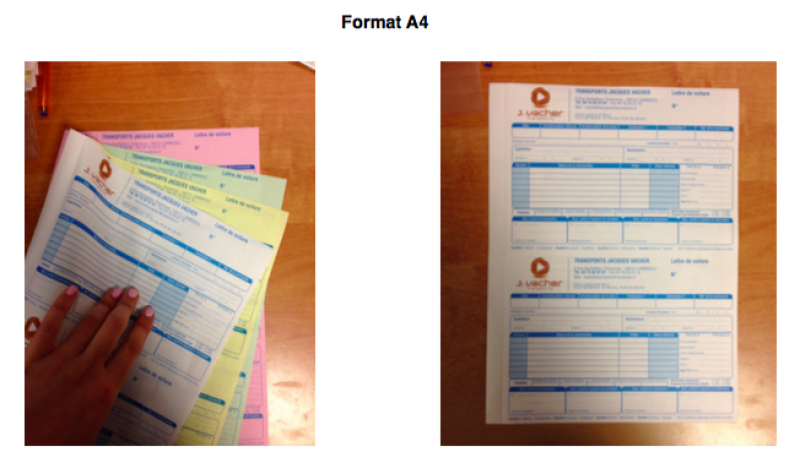 Format A4 de carnets autocopiants