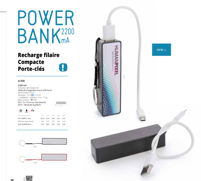 Prix Batterie externe personnalisée à lyon